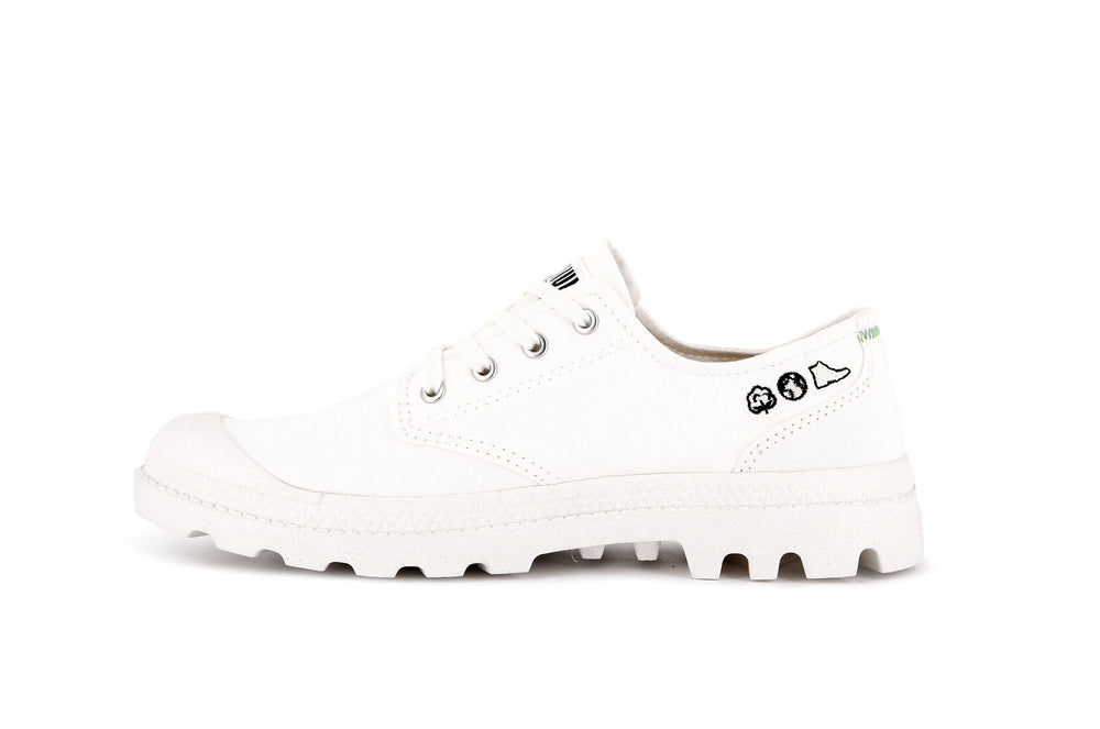 Zapatillas Palladium PAMPA OXFORD ORGANIC II Mujer Blancas | Costa Rica-06839